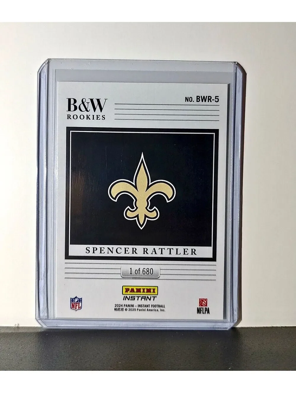Spencer Rattler 2024 Panini NFL #5 Black & White Rookies Card Saints 1 of 680